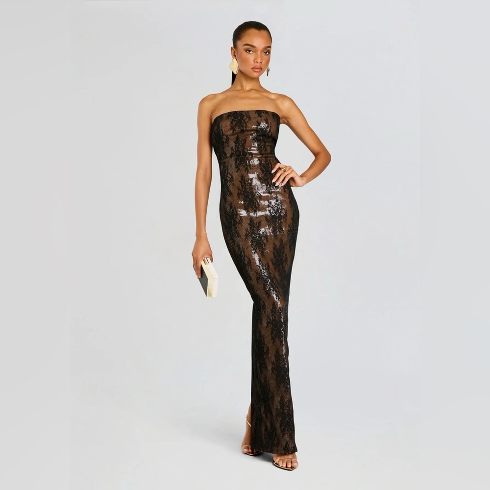 Retrofête Black Zaina Lace Dress
